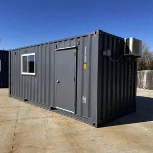 20ft 20’ Slate Grey Shiplap 120V Shipping Container Office Mini Split